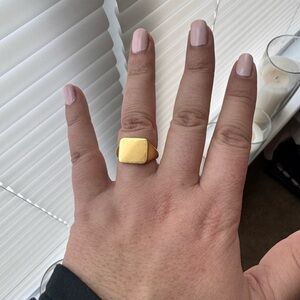 Madewell Matte Gold Square Signet Ring